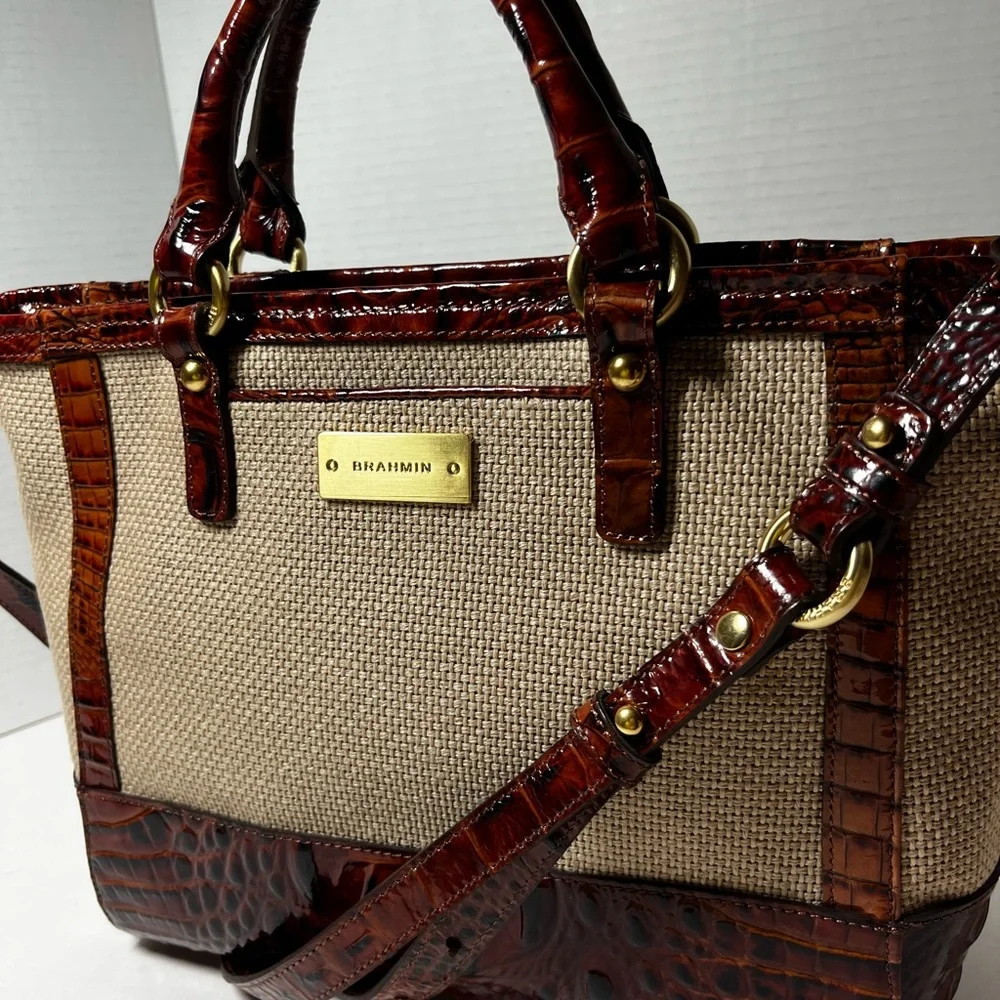 Brahmin Leather/Mesh satchel/shoulder Bag